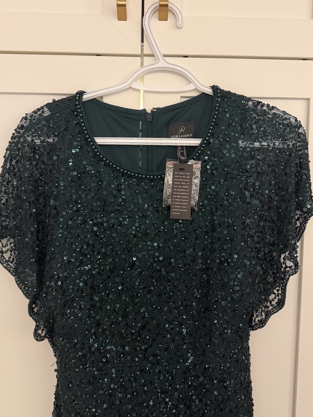 Adrianna Papell Dark Teal Beaded Sequin Dress